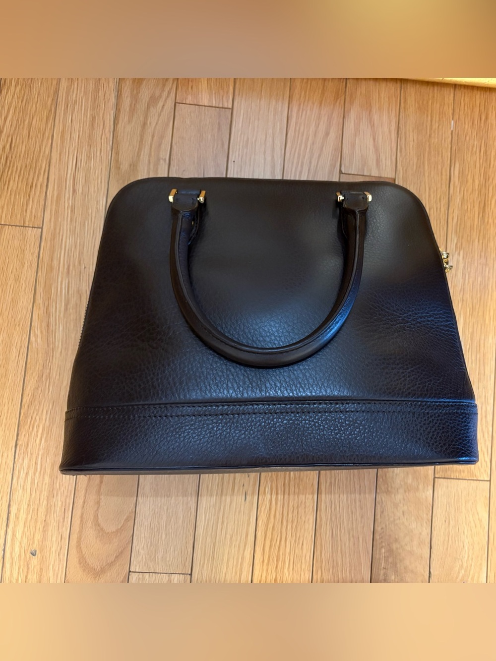 Brooks Brothers Dark Brown Leather Satchel with Gold Hardware - Picture 2 of 14